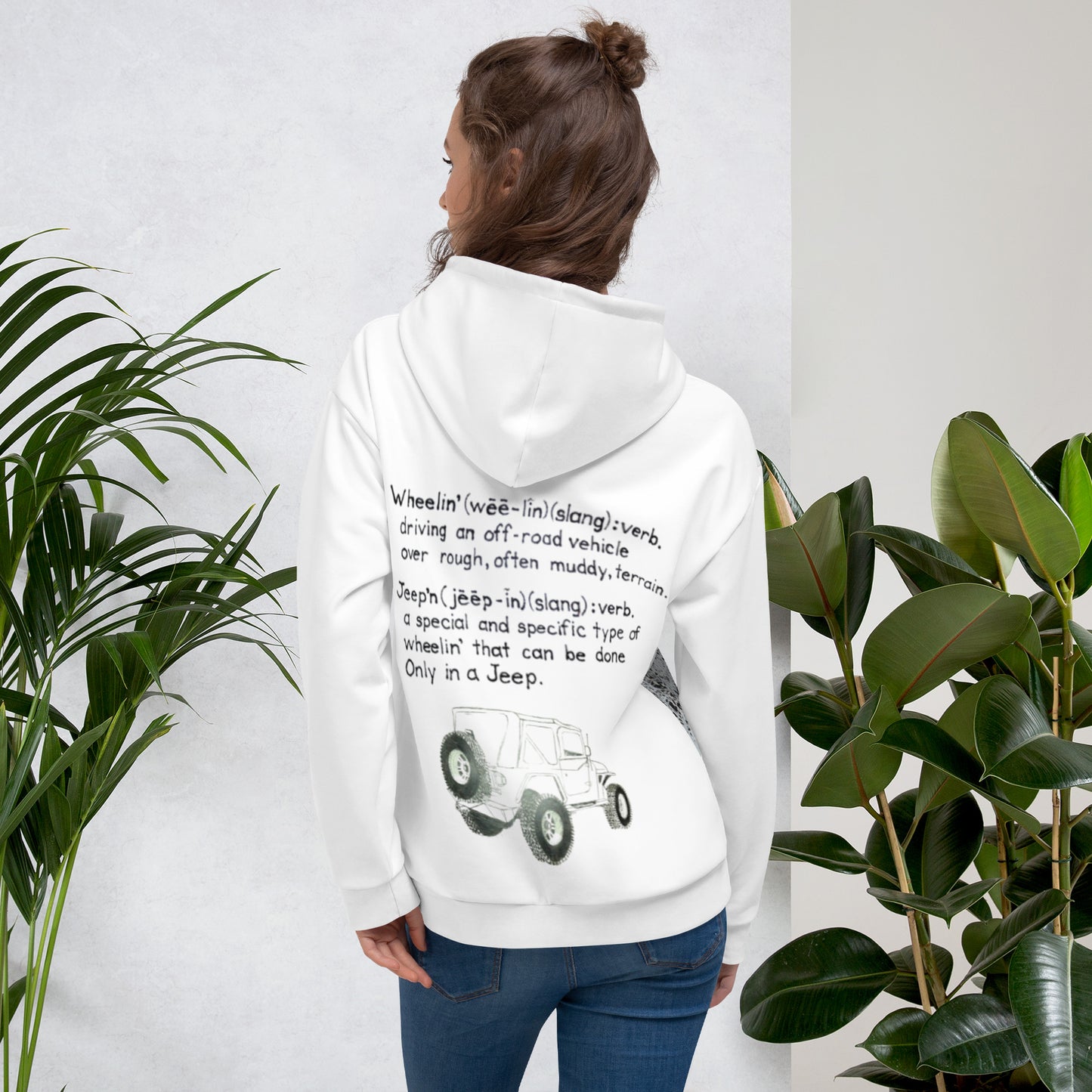 Unisex Hoodie psycho white pocket