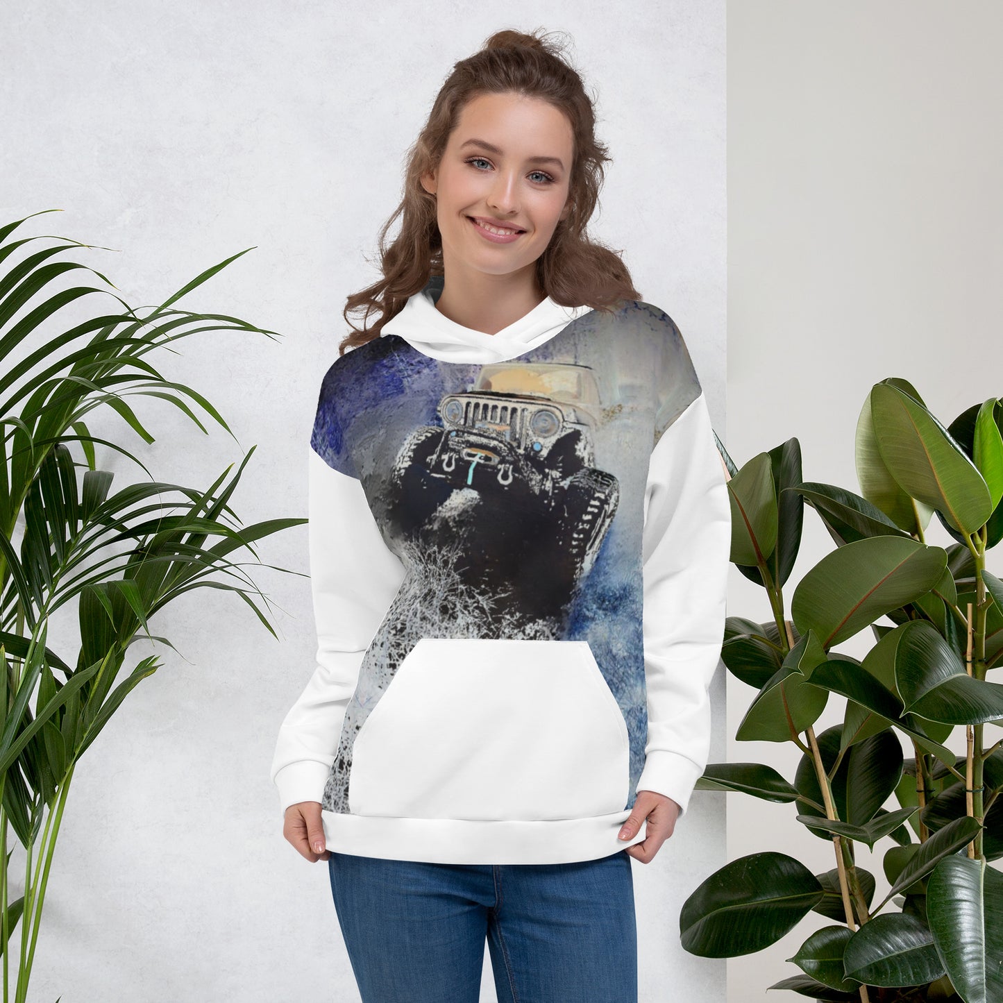 Unisex Hoodie psycho white pocket