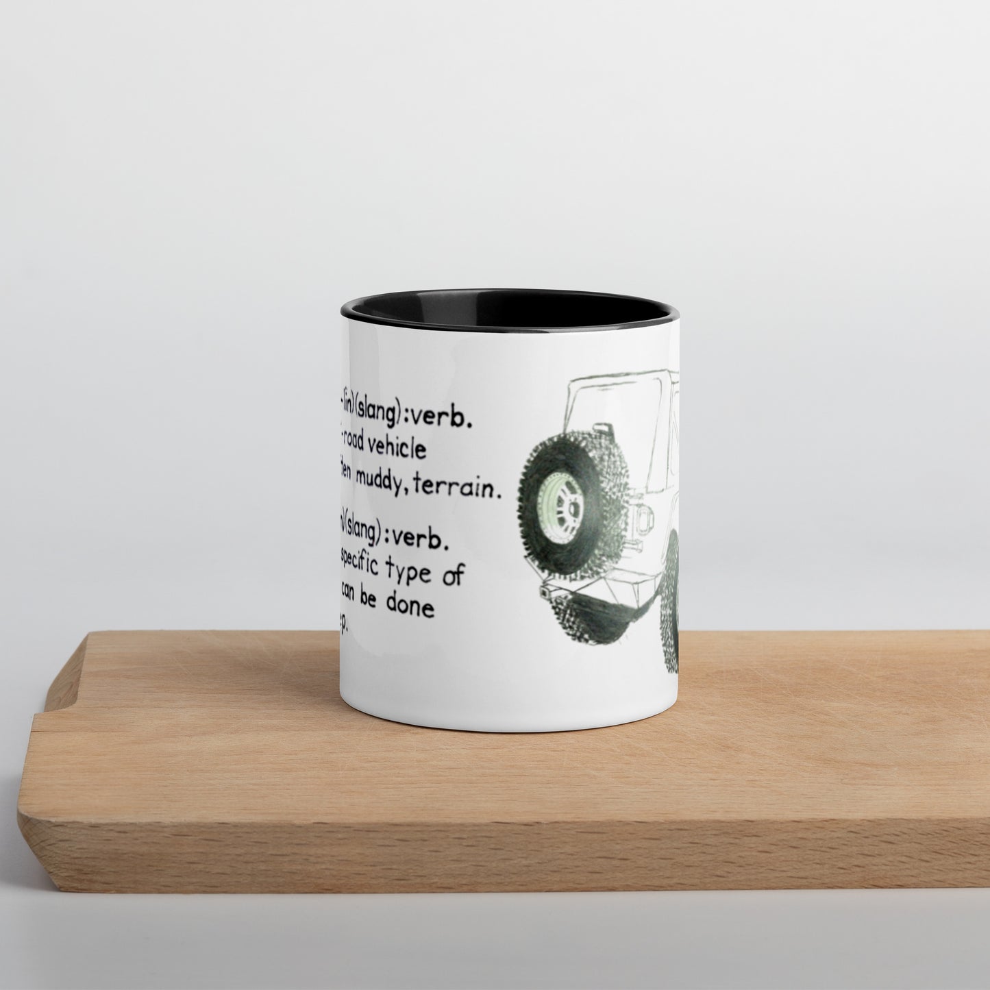 Mug with Color Inside Wheelin' and jeep'n