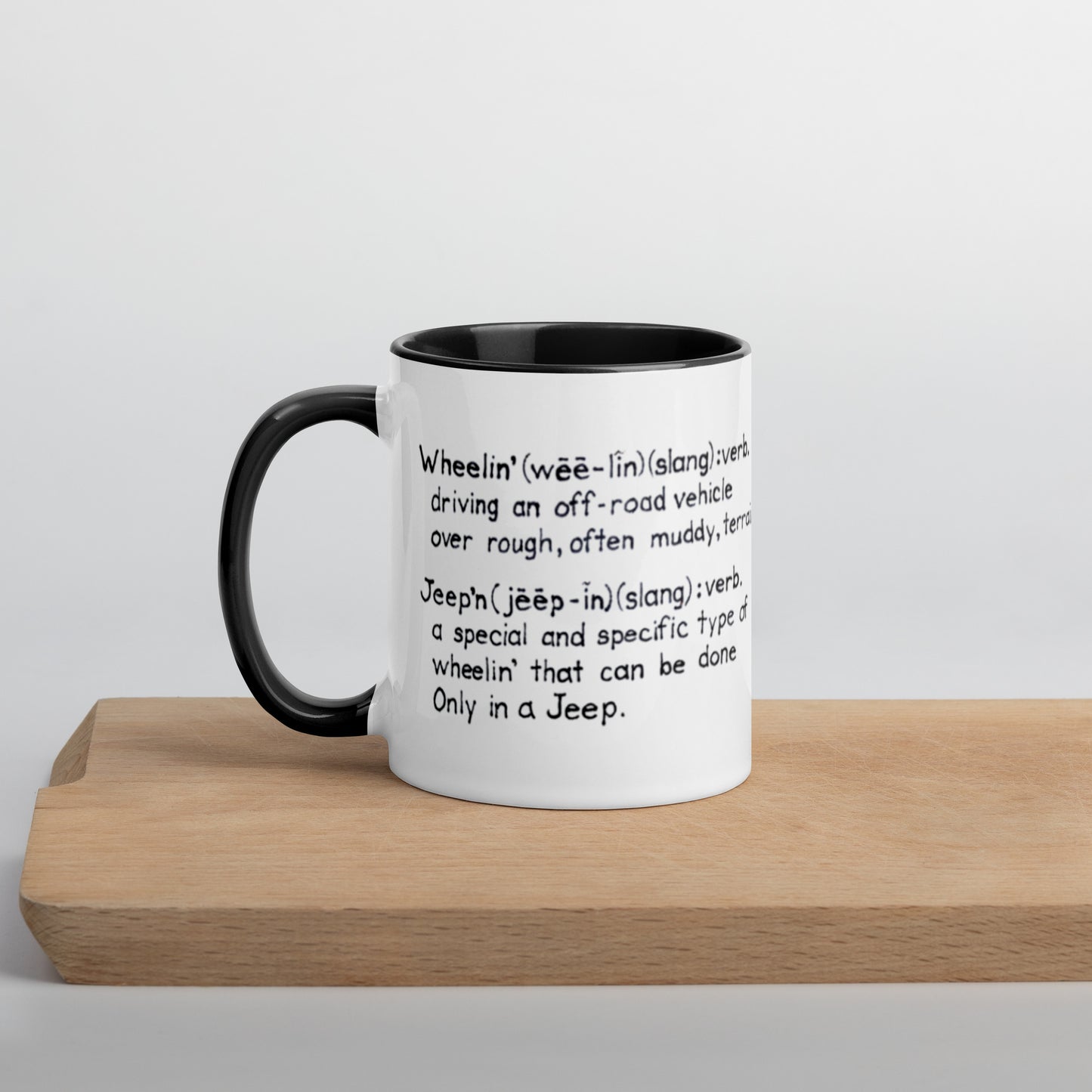 Mug with Color Inside Wheelin' and jeep'n