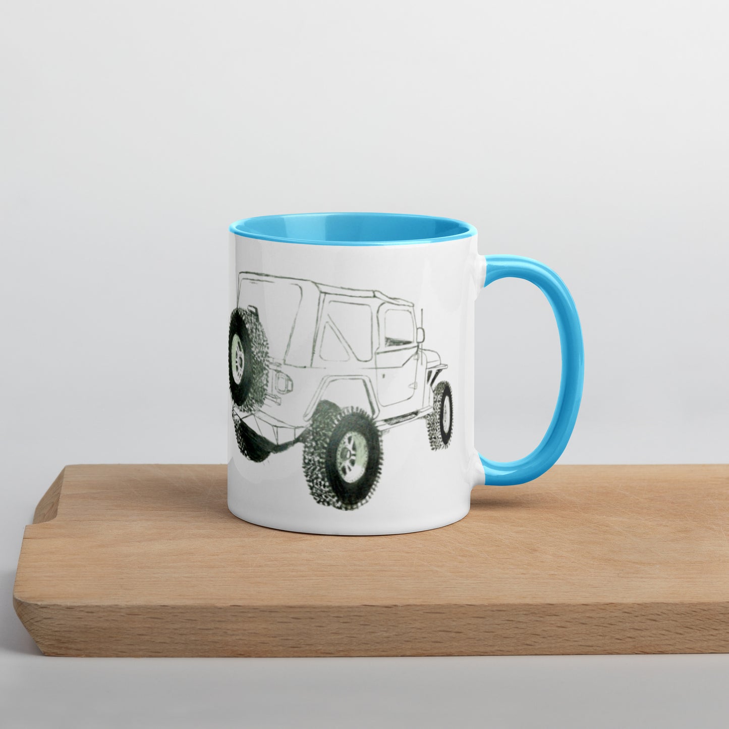 Mug with Color Inside Wheelin' and jeep'n