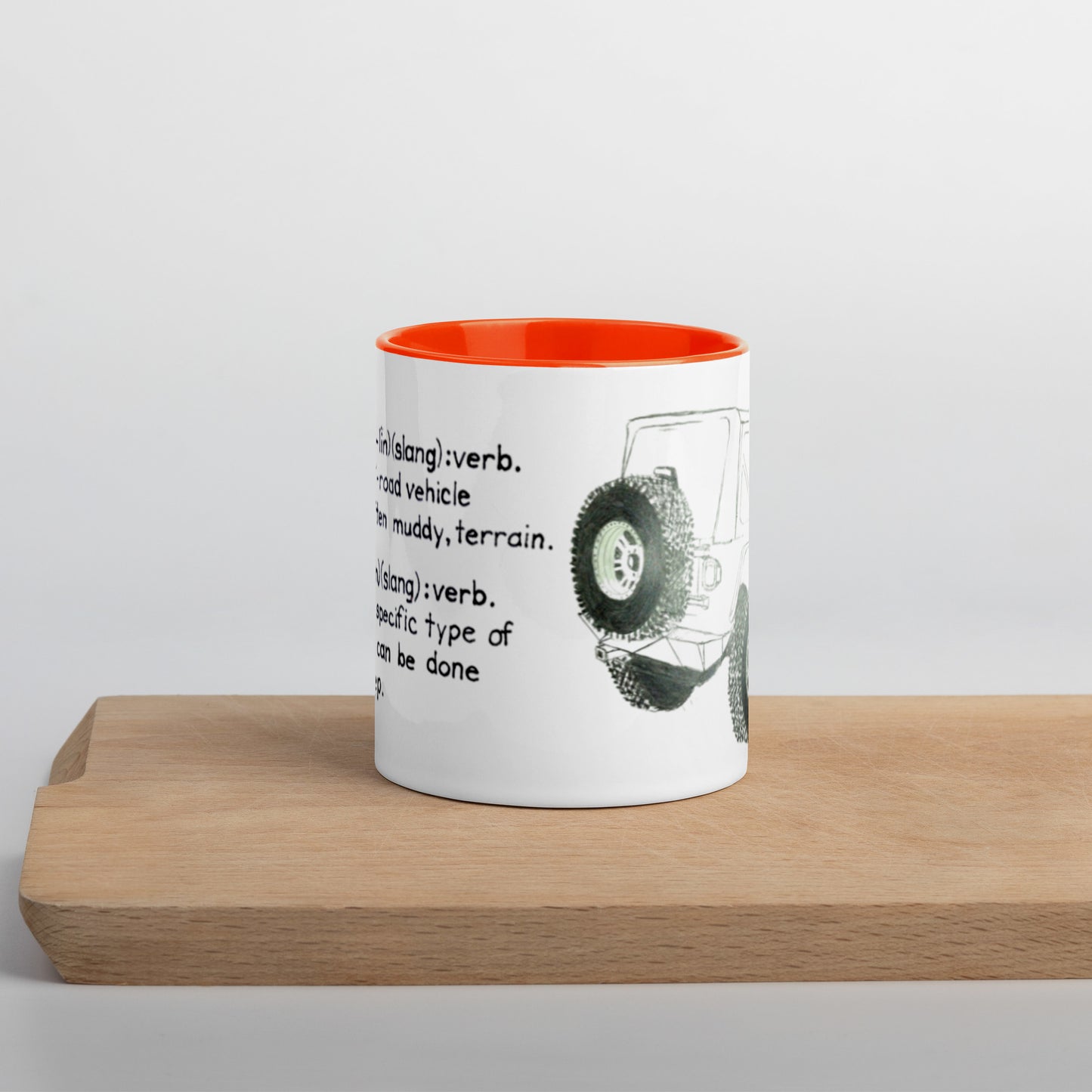 Mug with Color Inside Wheelin' and jeep'n