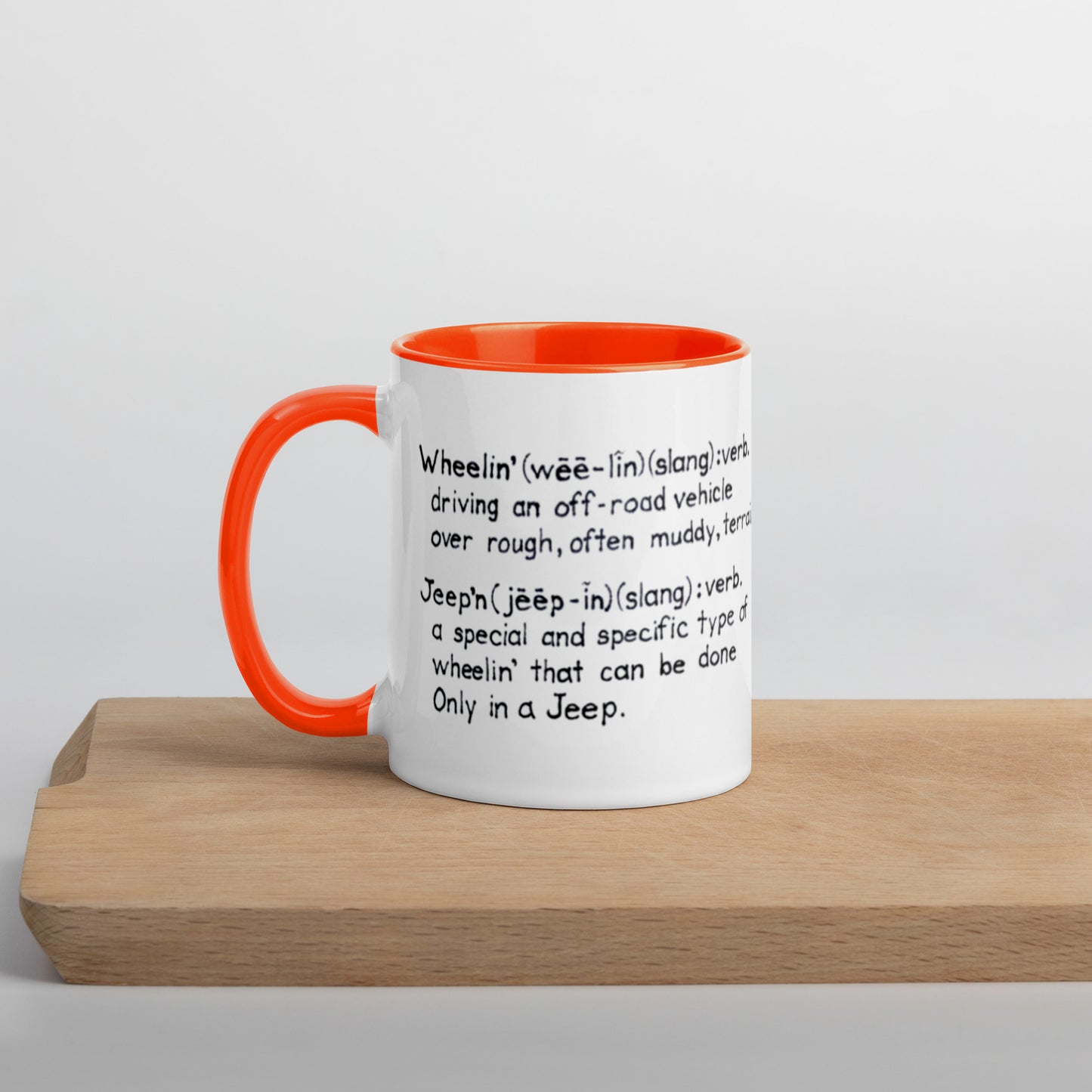 Mug with Color Inside Wheelin' and jeep'n