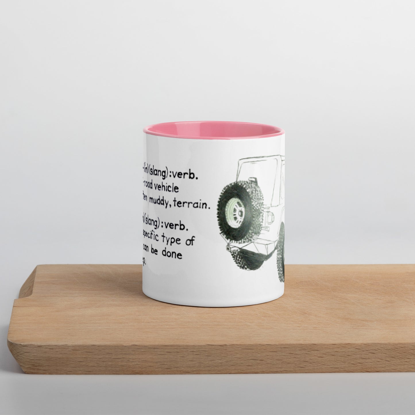 Mug with Color Inside Wheelin' and jeep'n