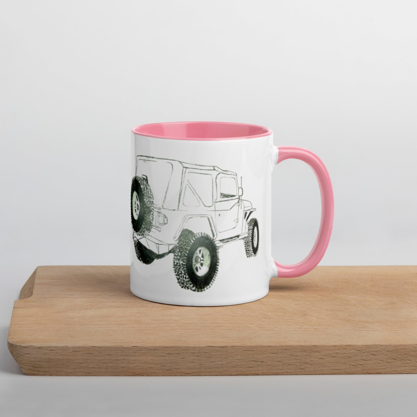 Mug with Color Inside Wheelin' and jeep'n