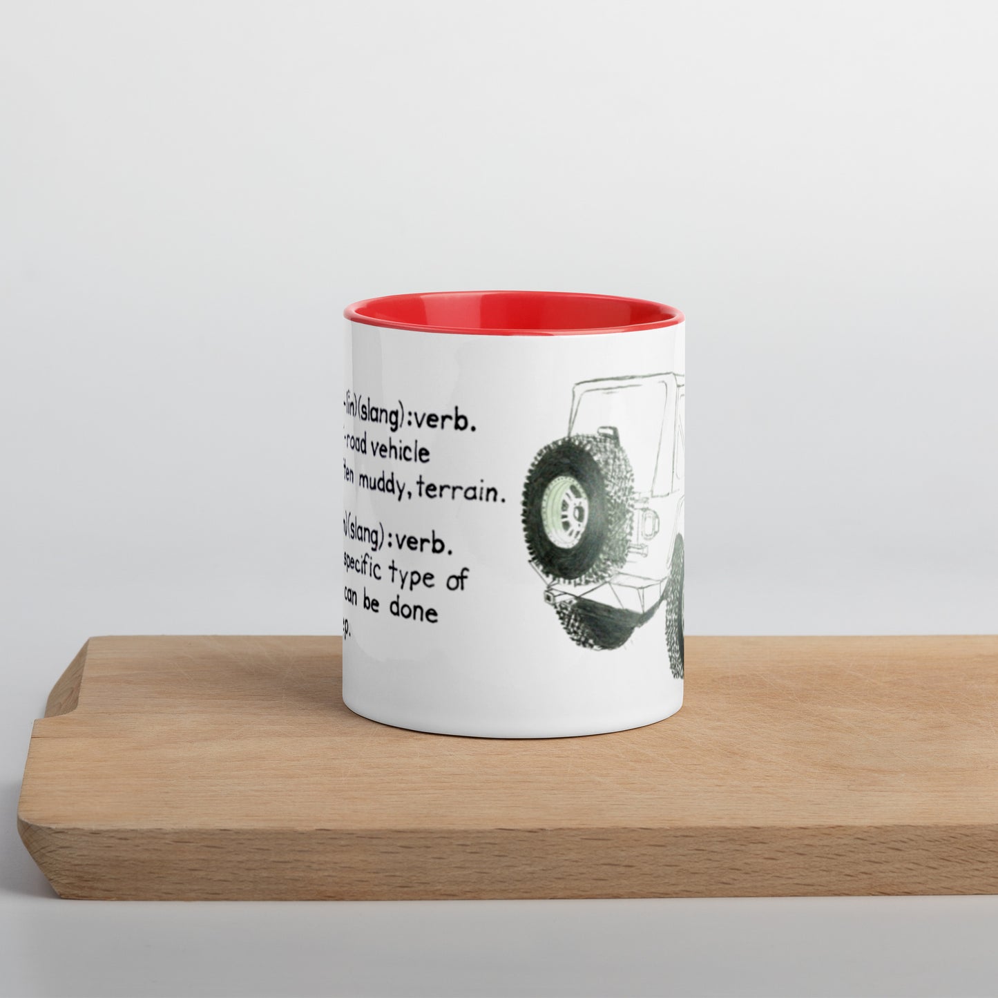 Mug with Color Inside Wheelin' and jeep'n