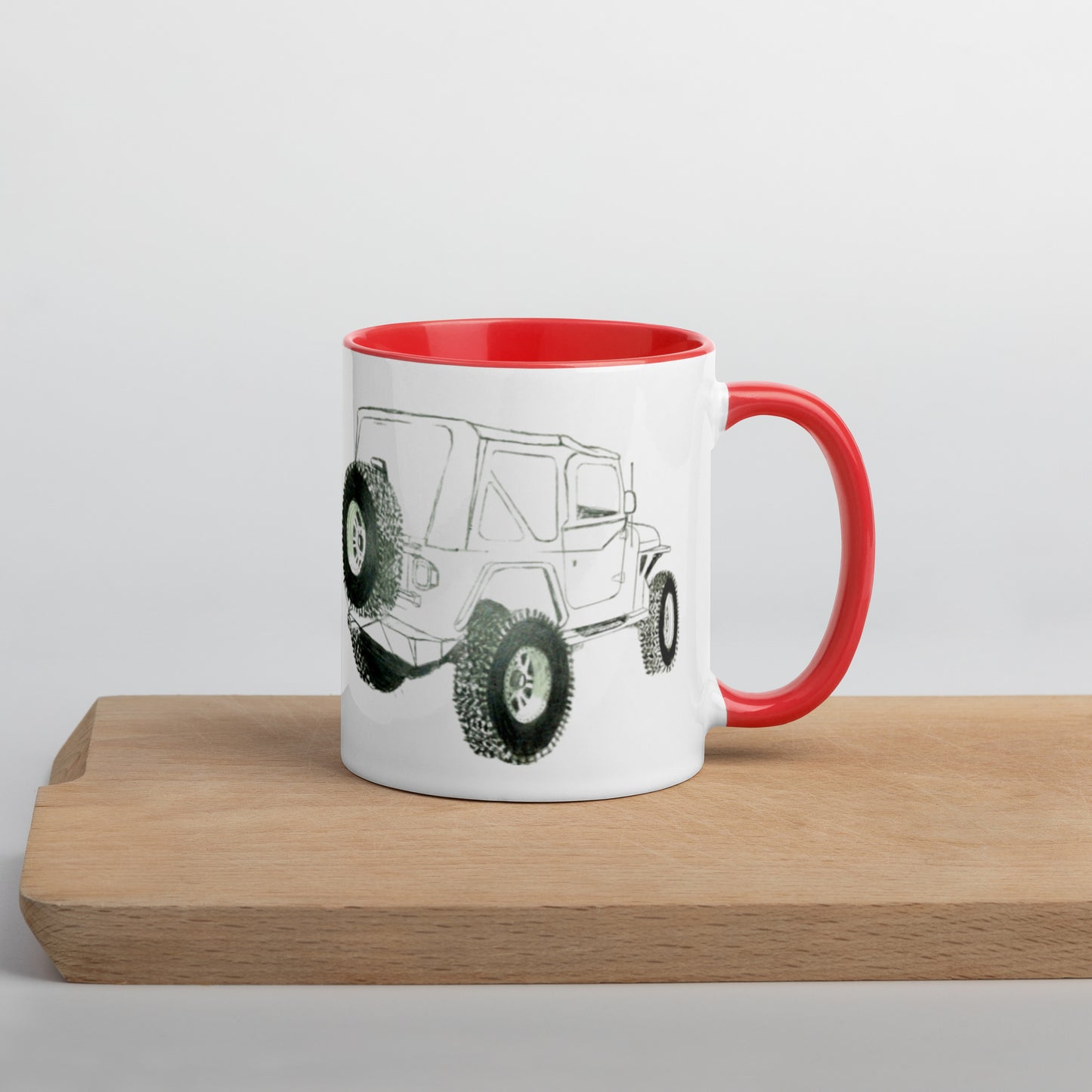 Mug with Color Inside Wheelin' and jeep'n