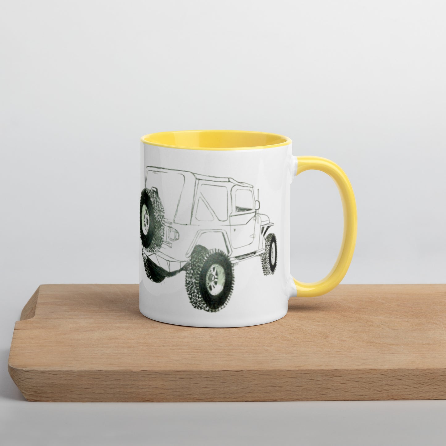 Mug with Color Inside Wheelin' and jeep'n