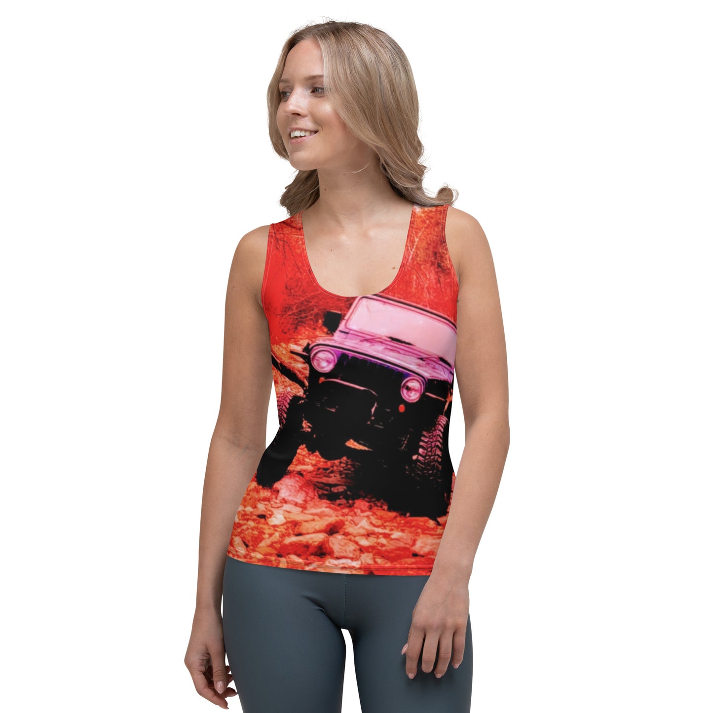 Sublimation Cut & Sew Tank Top on fire