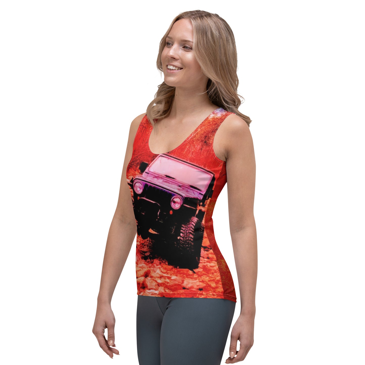 Sublimation Cut & Sew Tank Top on fire