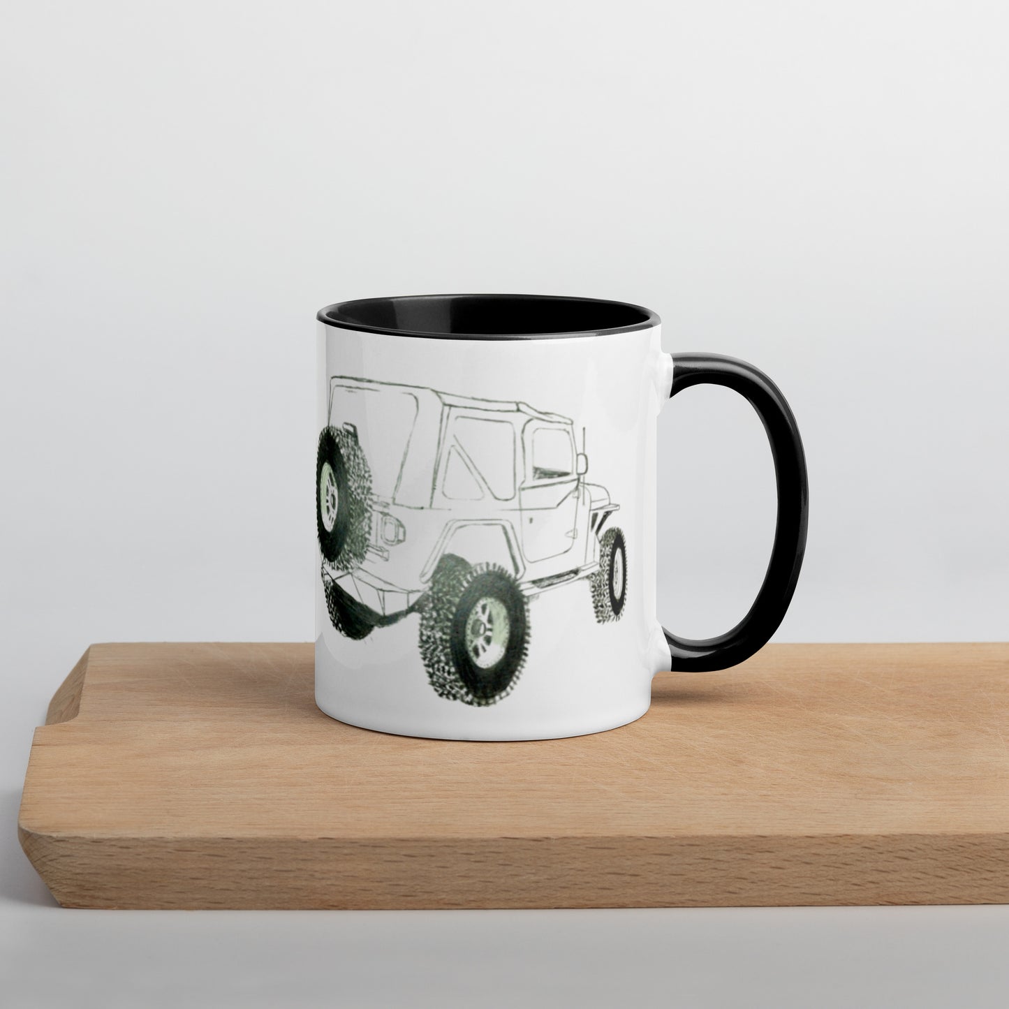 Mug with Color Inside Wheelin' and jeep'n